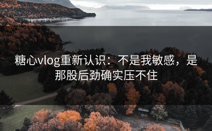 糖心vlog重新认识：不是我敏感，是那股后劲确实压不住